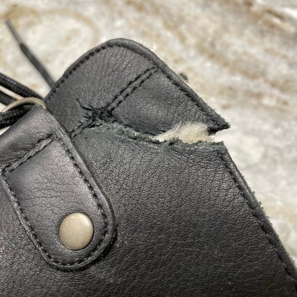 SOREL Joan Of Arctic Leather Wedge Mid Ankle Boots Black NL2173-001 Gorp - Picture 11 of 14